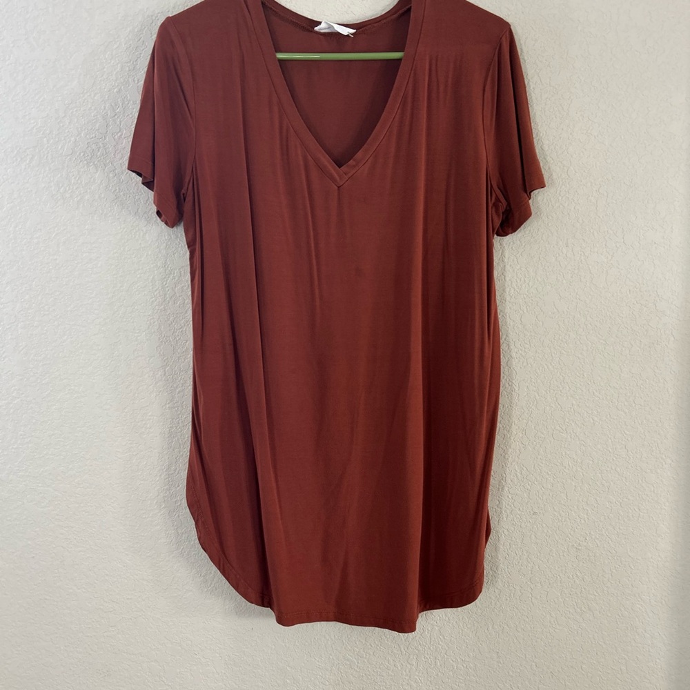 Women's Rust V-Neck Tunic